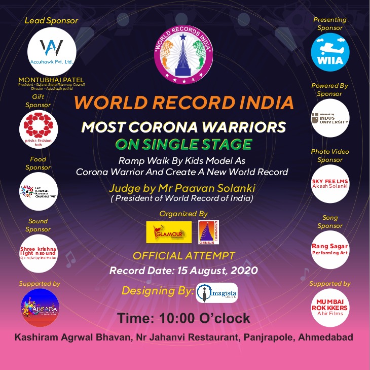 Most Corona Warriors on Single Stage - World Record India