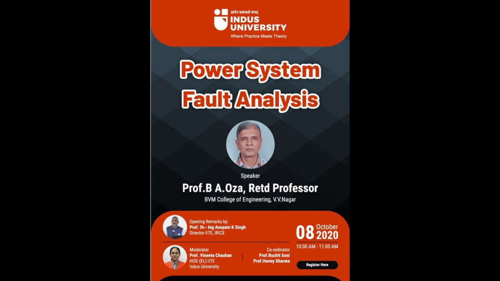 WEBINAR ON ‘Power System Fault Analysis’ on 8th October 2020 (1)