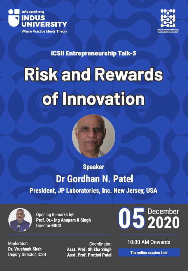 ICSII Entrepreneurship Talk-3 on Risk & Rewards of Innovation -1