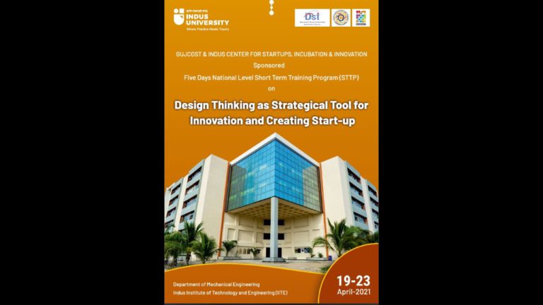 STTP on Design Thinking as Strategical Tool for Innovation and Creating Start-upA