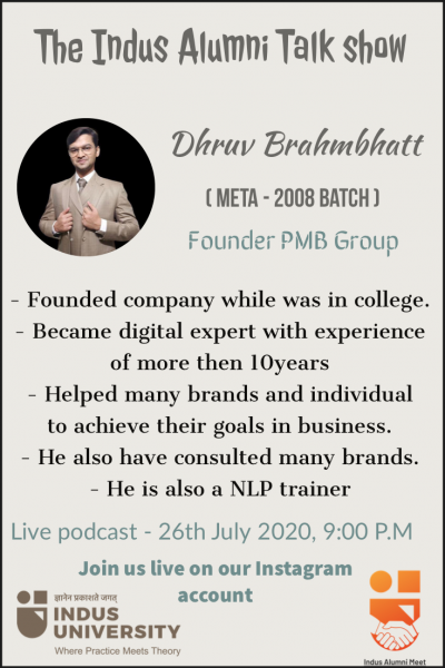 Dhruv Brahmbhatt - Indus Alumni Talk Show (1)