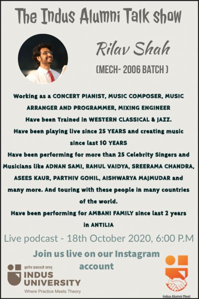 Rilav Shah Indus Alumni Talk Show 18 OCT 20