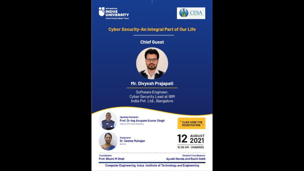 Webinar on Cyber Security-an Integral Part of Our Life Poster2